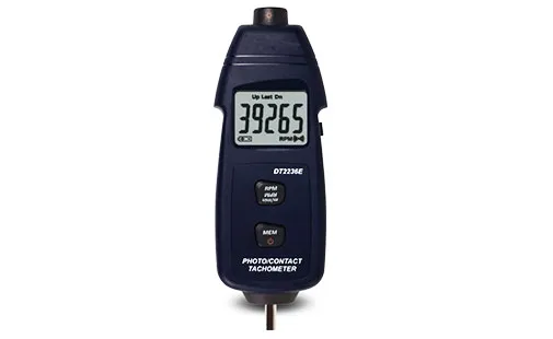 Amtast DT2236E tachometer digital untuk pengukuran kecepatan putaran kontak dan non-kontak