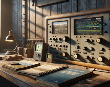 Railway control panel with integrated local weather monitoring displays for enhanced train safety.