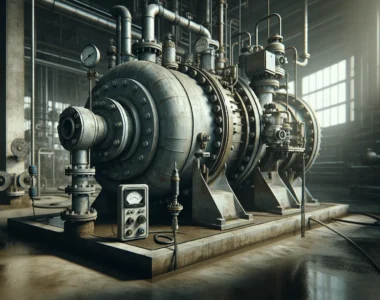 Probe on centrifugal pump bearing housing monitoring vibration standards for palm oil mill machinery.