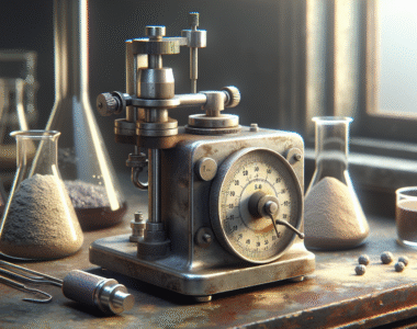 Viscometer putar di meja lab dengan bubuk, menunjukkan strategi mengontrol viskositas makanan untuk stabilitas produk.