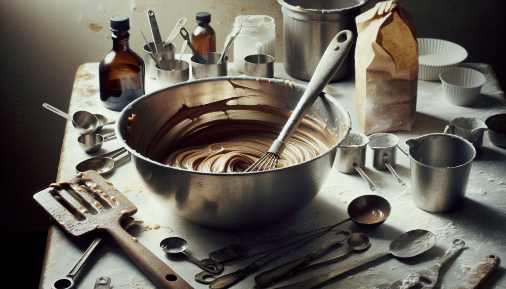 Viskositas adonan konfeksi kental di mangkuk baja, penting untuk kualitas akhir di dapur profesional.