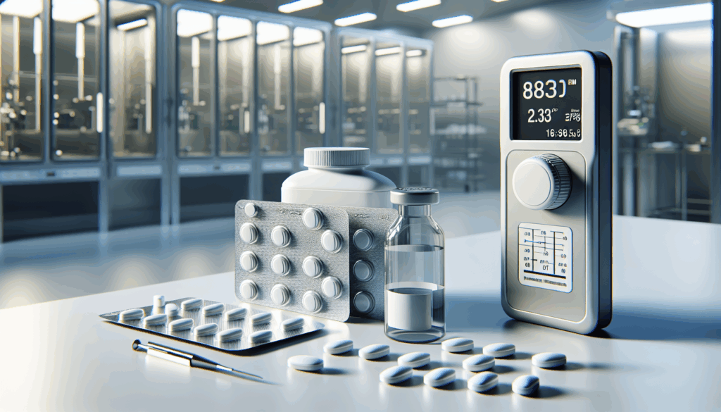 Digital data logger memantau kelembaban kemasan produk farmasi (blister pack, botol obat) untuk stabilitas maksimal.